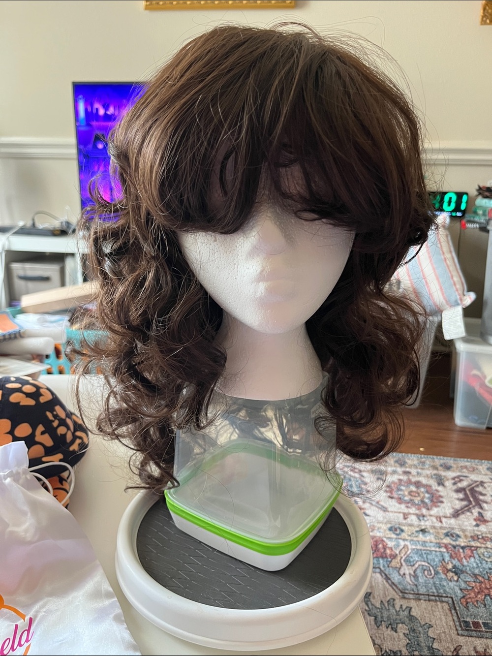 Jaymes Mansfield Beauty Brunette layered synthetic wig with bangs